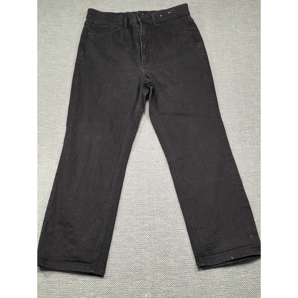EXPRESS Women Black Super High Rise Straight Leg Jeans Size 10‎